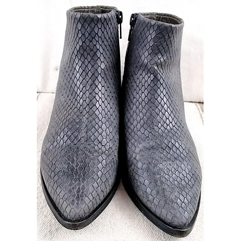 Coclico Apropos Snake Embossed Leather Booties EU 37.5 Made in Spain